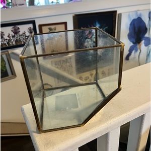 GLASS AND METAL GEOMETRIC TERRARIUM VASE